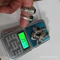زنجیر نقره ۴۰ گرم ۲ تا انگشتر نقره