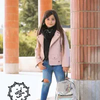 کاپشن چرم دخترانه صورتی جنس السی|کفش و لباس بچه|سمنان, |دیوار