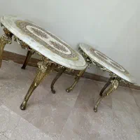 میز ۴ پایه برنز قدیمی رویه مرمر