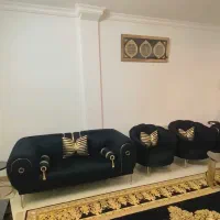 مبل مشکی طلایی شیک