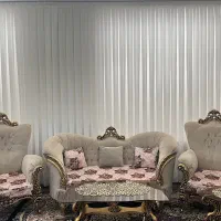 مبل ۷ نفره کاملا سالم همراه با جلومبلی و عسلی