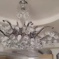 لوستر استیل کریستالی اصل سنگین ۲۲ شعله|لوستر و چراغ آویز|ارومیه, |دیوار