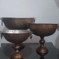 ظرف پذیرایی مسی همراه یک قندان مسی هدیه