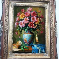 تابلو گل رخسار کد 27 دستبافت و ابریشم دار|تابلو فرش|تبریز, |دیوار