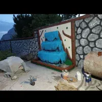 سیمان کاری طرح سنگ چوب رنگ آمیزی|خدمات پیشه و مهارت|سیرجان, |دیوار