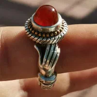 انگشتر دست دلبر سنگ عقیق سرخ یمنی|جواهرات|کرمانشاه, |دیوار