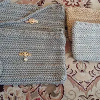 کیف بافتنی مناسب گوشی و رو دوشی|کیف، کفش، کمربند|فیروزه, |دیوار