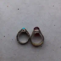 انگشتر یاقوت و فیروزه نقره|جواهرات|بافت, |دیوار