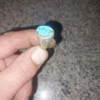 انگشتر فیروزه رکاب دست ساز و یاقوت