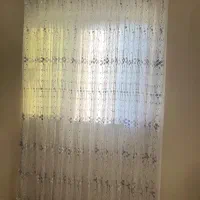 ۲عدد پرده همراه با آستری و میل پرده