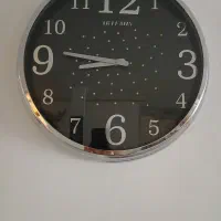 ساعت مشکی نقره ای نگین دار استیل