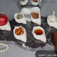 ظروف هفت سین  سفالی طرح گوش ماهی