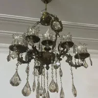 لوستر  سه شاخه در حد نو برنز|لوستر و چراغ آویز|گنبد کاووس, |دیوار