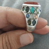 انگشتریمنی و۲۴نگین وانگشتریاقوت|جواهرات|خلیل آباد, |دیوار