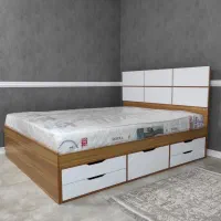 تخت دونفره تخت خواب دو نفره مدل شبکه ای کشو ریلی