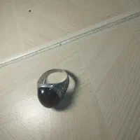 انگشتر نقره عقیق یمنی و عقیق سرخ و شجر