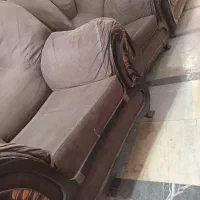 مبل پارچه قهوه ای شاسی تمام چوب راش