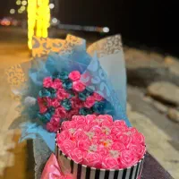 دسته گل رز ربانی و باکس