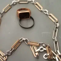 2گردنبند  2تا انگشتر طلا روس چهار تاش باهم 300