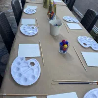 دورهمی هنری نقاشی با رنگ اکریلیک