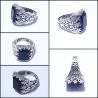 انگشترنقره عقیق سیاه،شبق ترک