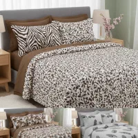 ست روتختی بهاره دورو ۶تکه طرح برگ دونفره کد ۴۹۰