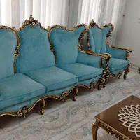 مبلمان استیل ۹نفره چوب راش پارچه مخملی ترک|مبلمان خانگی و میز عسلی|تهران, بهمن یار|دیوار