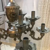 لوستر برنجی  قدیمی آنتیک ۶ شاخه|لوستر و چراغ آویز|کرج, عظیمیه|دیوار