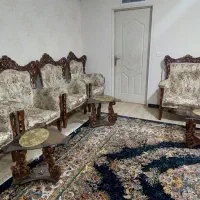 مبل استیل ۷ نفره + ۱میز وسط + ۲میز عسلی