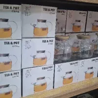 قوری پیرکس درب بامبو درجه ۱ پخش عمده