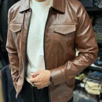 کاپشن چرم کمرکش|لباس|تبریز, |دیوار