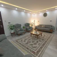 مبلمان هشت نفره پارچه چرم همراه عسلی