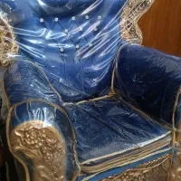 مبل سلطنتی ۹نفره با روکش و ۳ میز عسلی|مبلمان خانگی و میز عسلی|شهریار, شهریار|دیوار