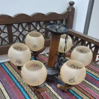 لوستر ۶شاخه چوبی