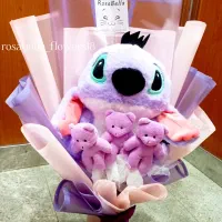 دسته گل با عروسک های کیوت برای ولنتاین