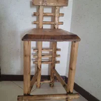 صندلی چوبی پایه بلند