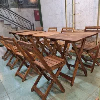 ست دو نفره و چهار نفره تاشو چوبی