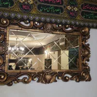 قاب آینه رزین با آینه برنز و برش لوزی