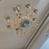 لوستر ۸ شاخه چینی و کریستال وارداتی