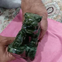 مجسمه یَشم سنگی(شیر)خارجی به وزن۱کیلو۶۵۹گرم|جواهرات|ارومیه, |دیوار