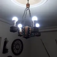 ۳عدد لوستر تمام چوب ویک عدد طرح چوب.