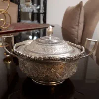 قندان  جنس نقره با عیار ۸۵|کلکسیون اشیاء عتیقه|زنجان, |دیوار