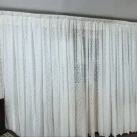 پرده با میل و والان کناره عرض ۴/۹۰ طول ۲/۶۰