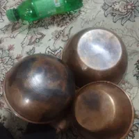 سه عدد کاسه مسی قدیمی زخیم