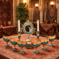 ست هفت سین فیروزه کوبی(همراه اینه شمعدان وجاسبزه)