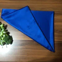 پارچه ساتن آبی کاربنی زیبا