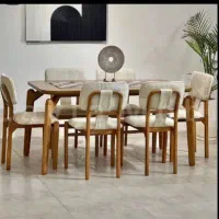 میز نهار خوری مدل اچ ۴نفره با میزگرد مربع بیضی