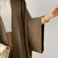 مانتو عبایی ژاکارد پنبه شکلاتی نصف قیمت مزون ها|لباس|جوانرود, |دیوار