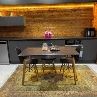 فروش ویژه میز ناهارخوری فایبر گلاس با پایه ی چوبی|میز و صندلی غذاخوری|ساری, |دیوار