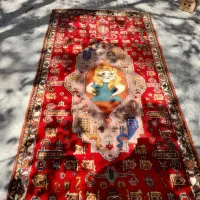 فرش دستباف قدیمی طرح دختر|فرش|اردبیل, |دیوار